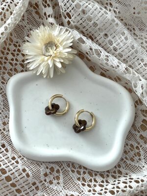 Boucles d'oreilles Flora choco