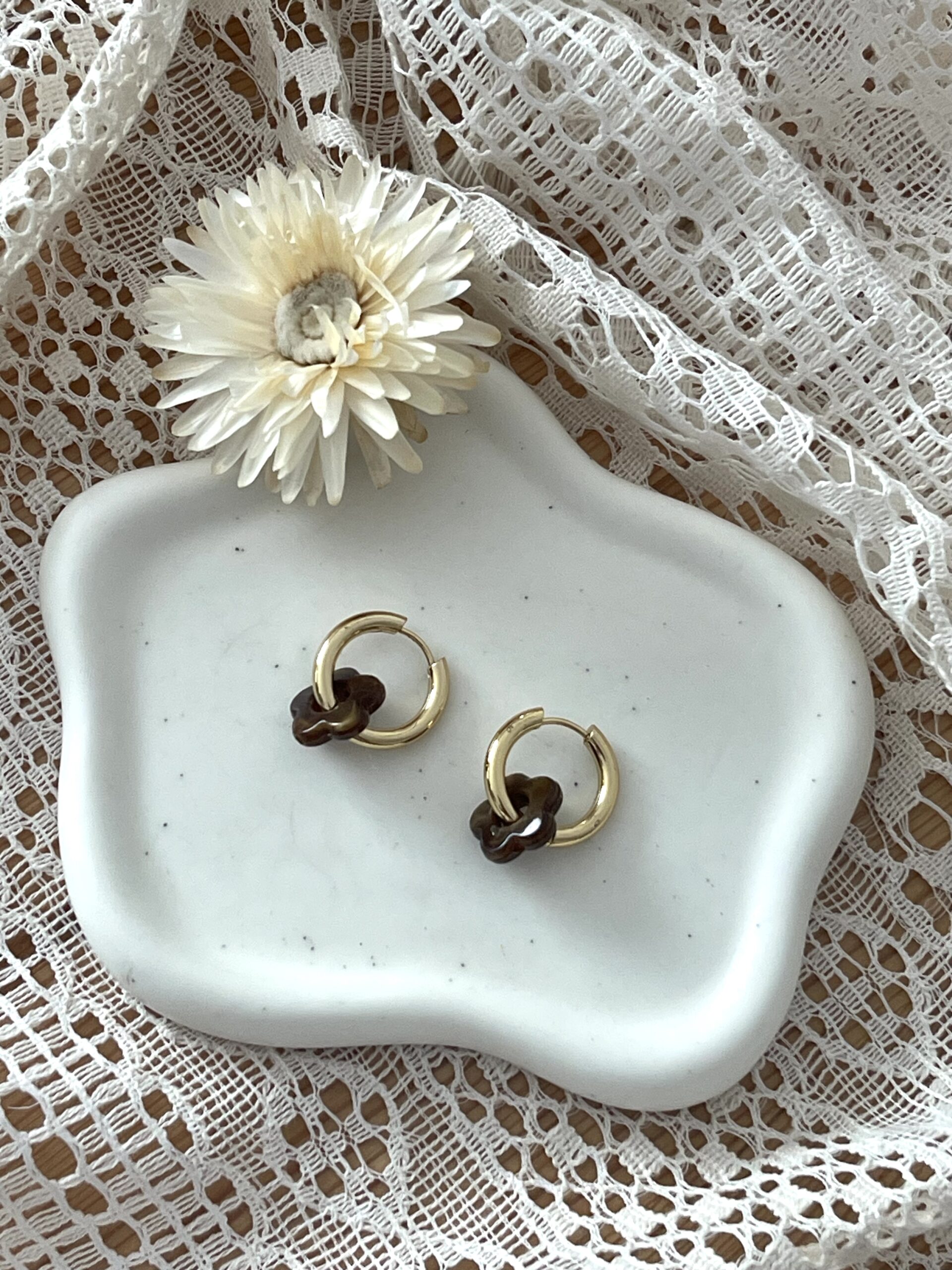 Boucles d'oreilles Flora choco