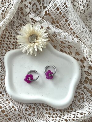 Boucles d'oreilles Flora fuchsia