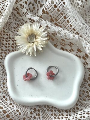 Boucles d'oreilles Flora rose
