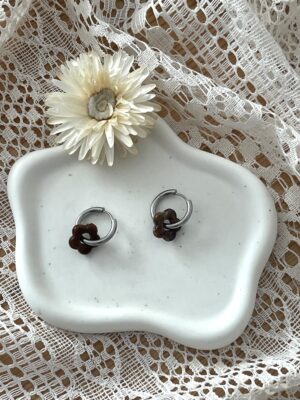 Boucles d'oreilles Flora choco