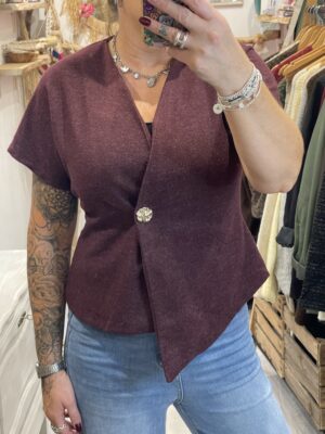 Top cache coeur Elsa bordeaux