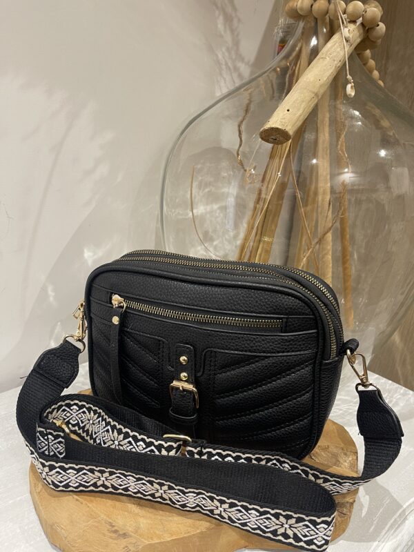 Sac bandoulière Kelsey noir – Image 2