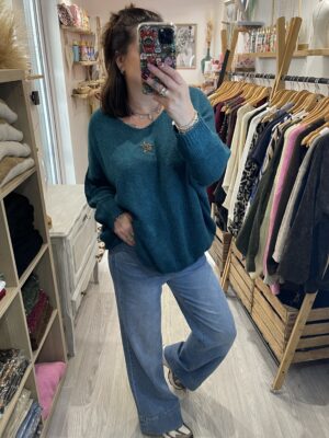 Pull Romy bleu canard
