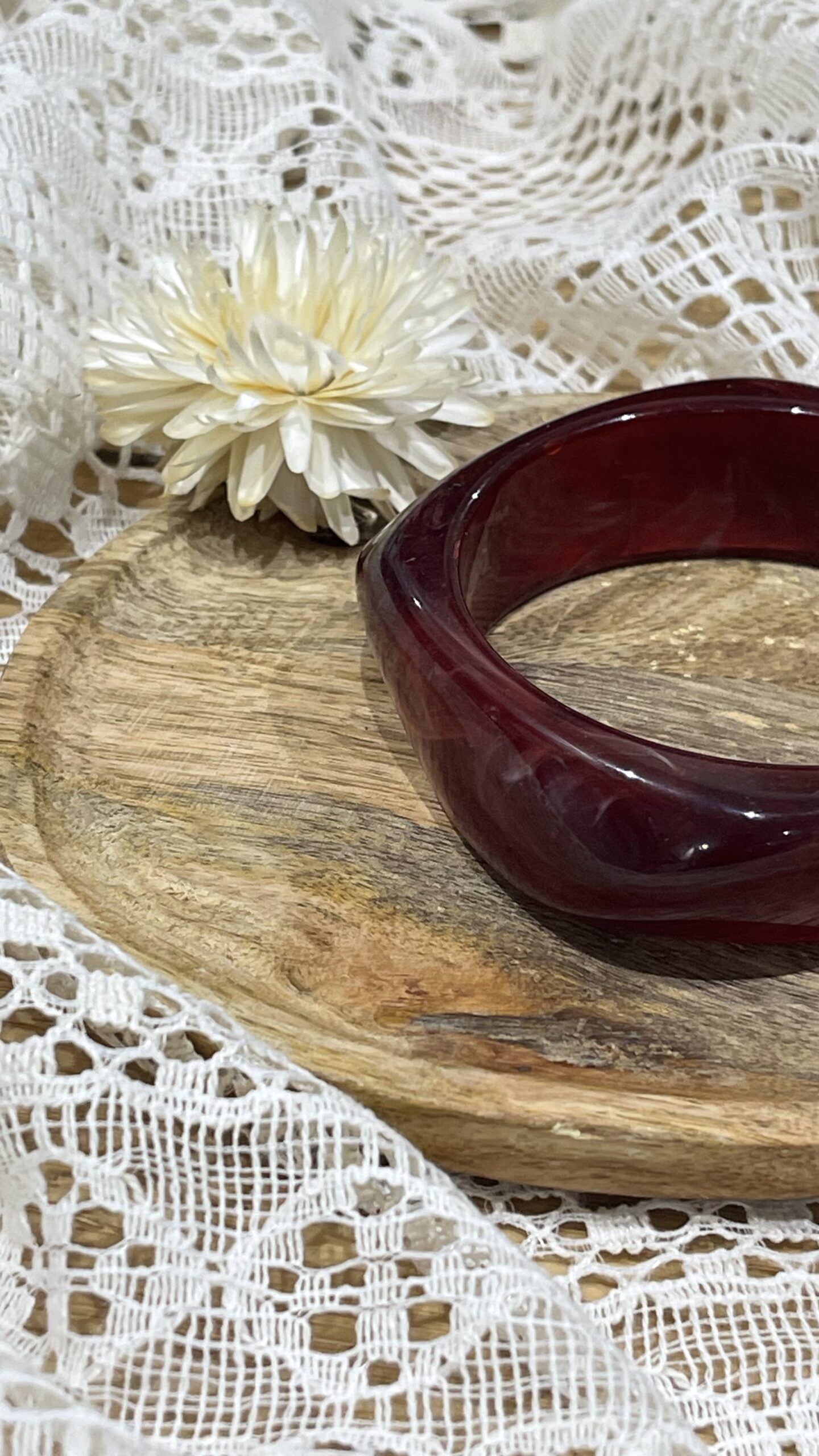 Bracelet jonc bordeaux – Image 2