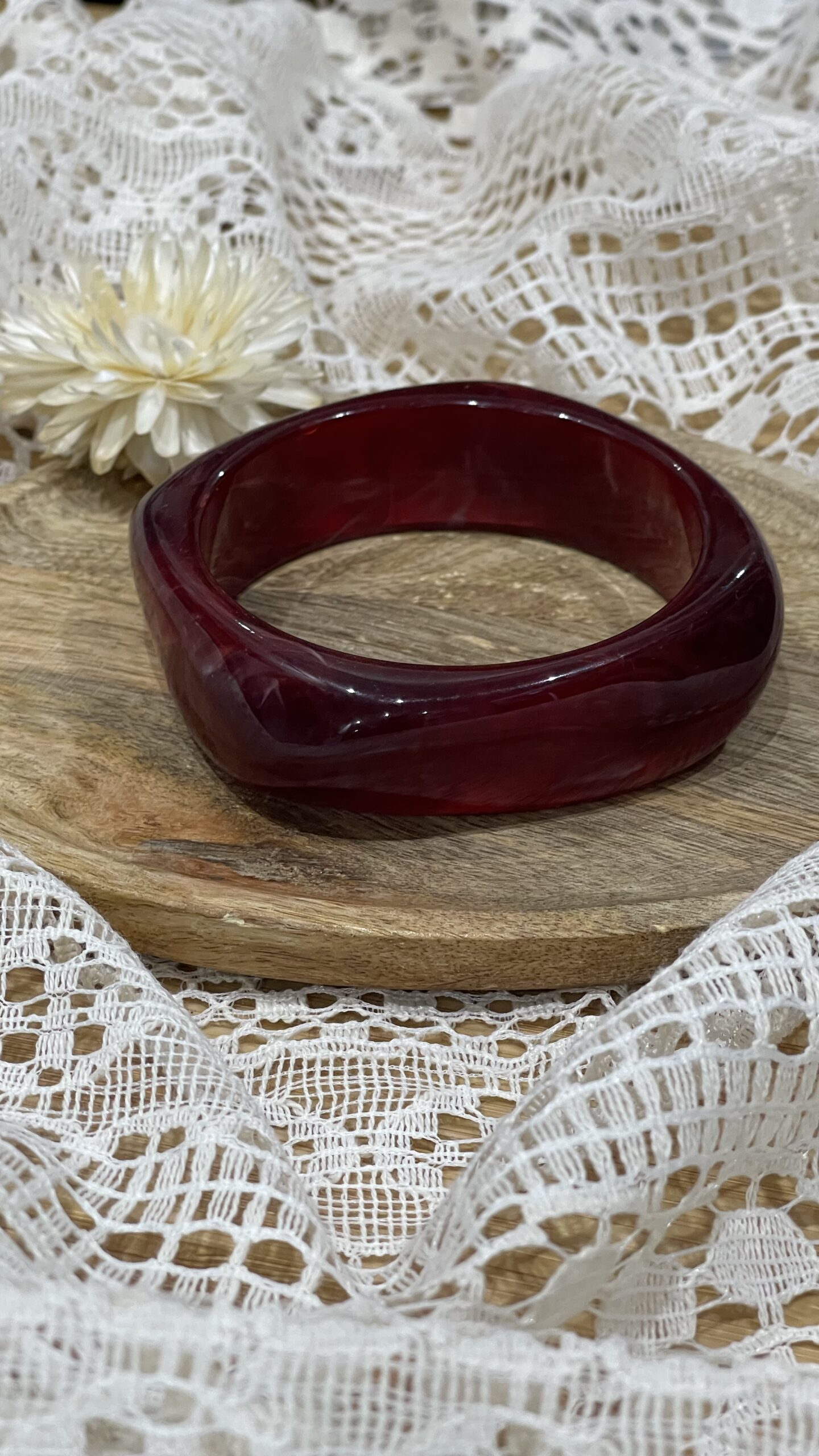 Bracelet jonc bordeaux
