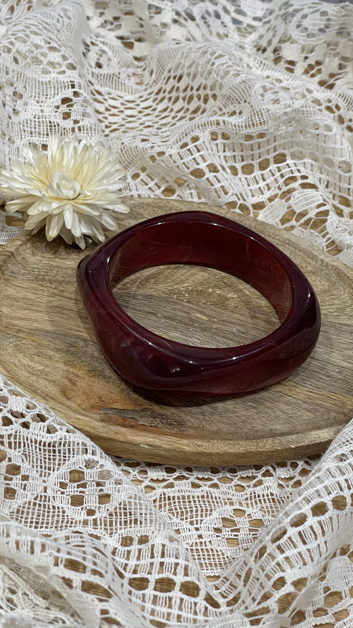 Bracelet jonc bordeaux – Image 3