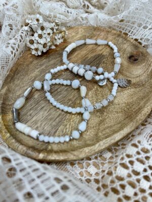 Lot de 3 bracelets infinity blanc