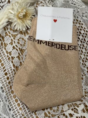 Chaussettes à paillettes EMMERDEUSE