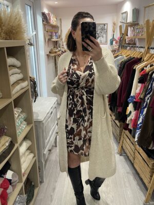 Gilet long Faustine beige