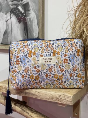 Trousse Amour liberty bleue
