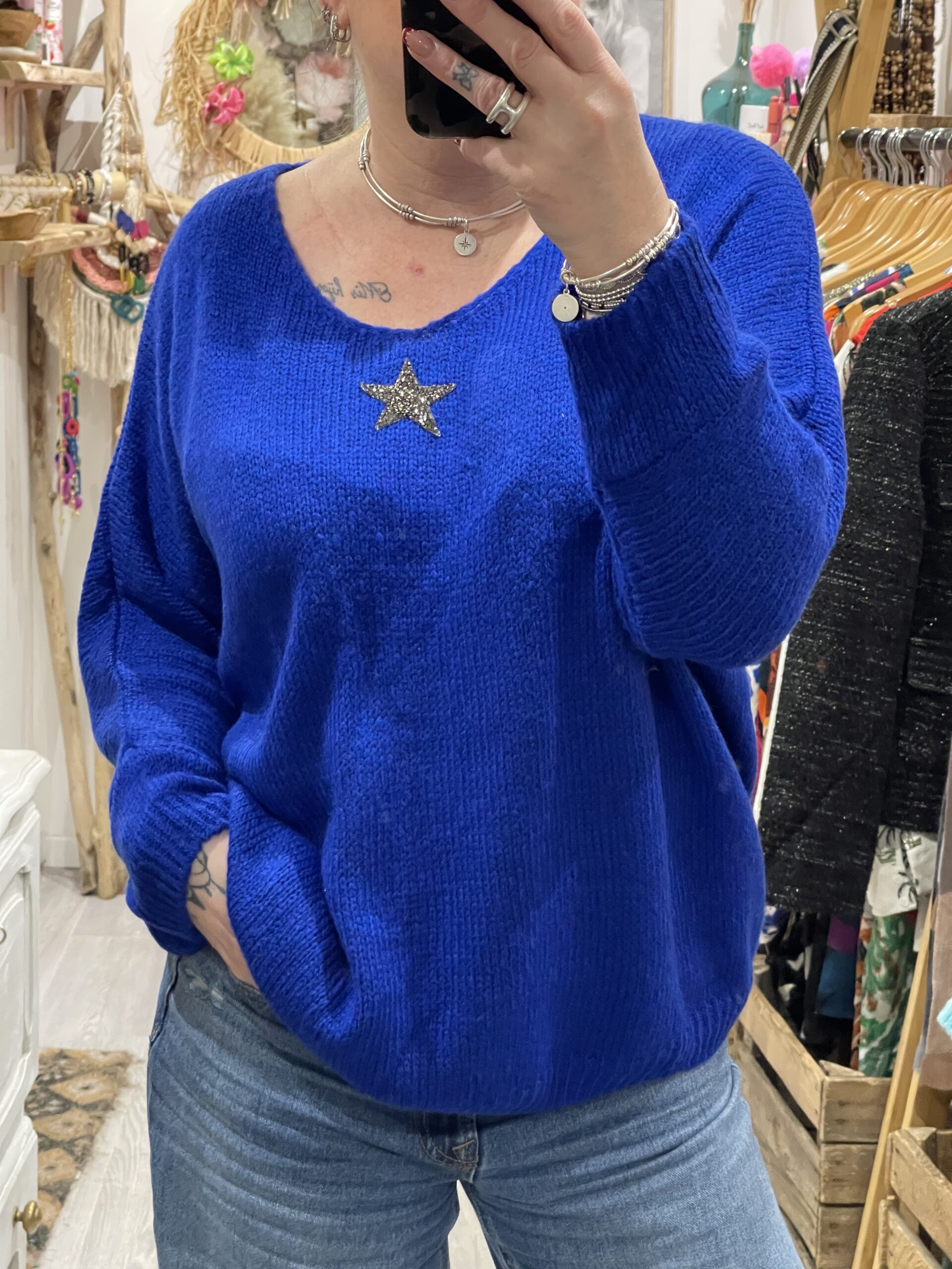 Pull Romy bleu électrique – Image 4