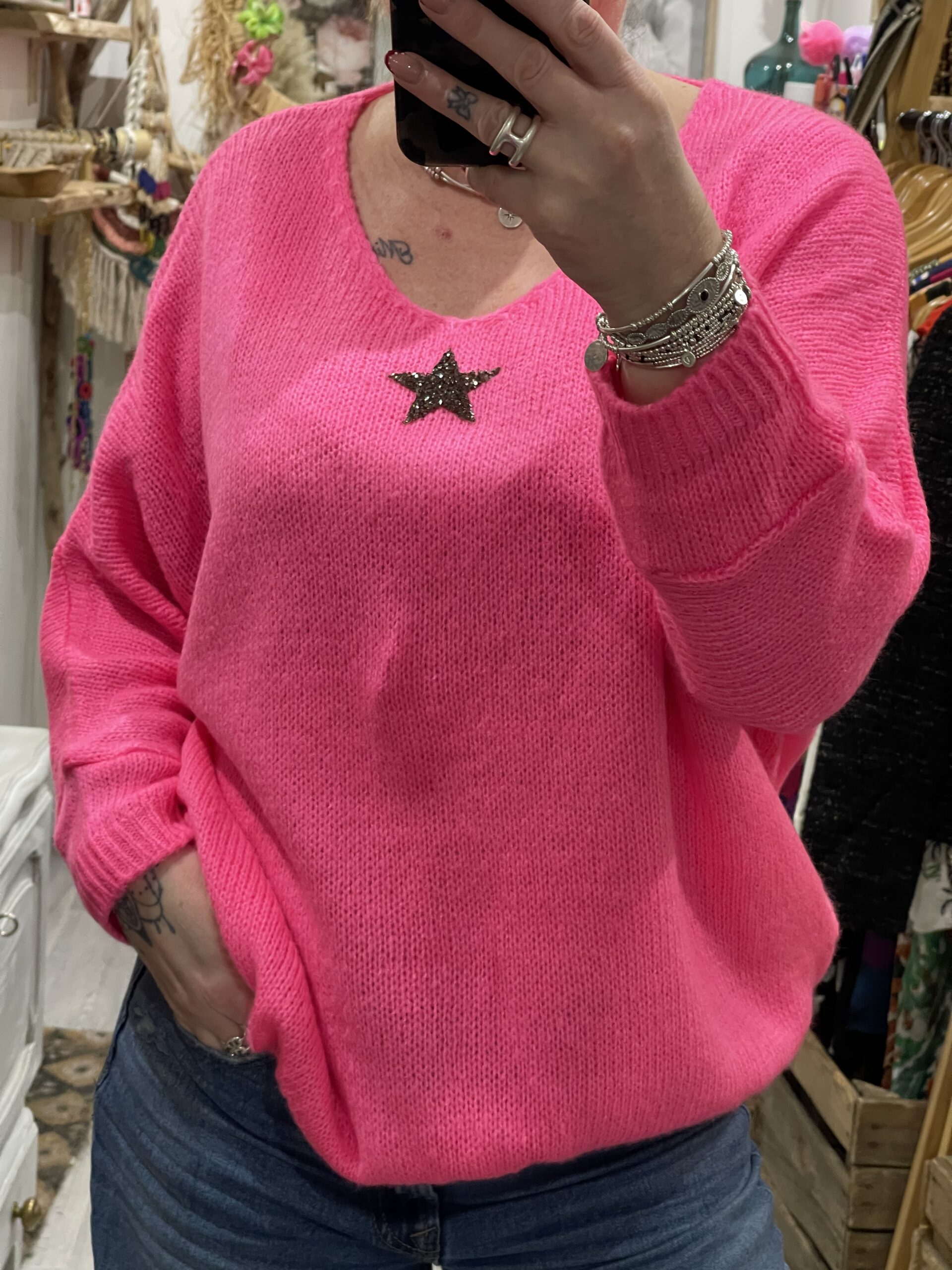 Pull Romy rose flashy – Image 4