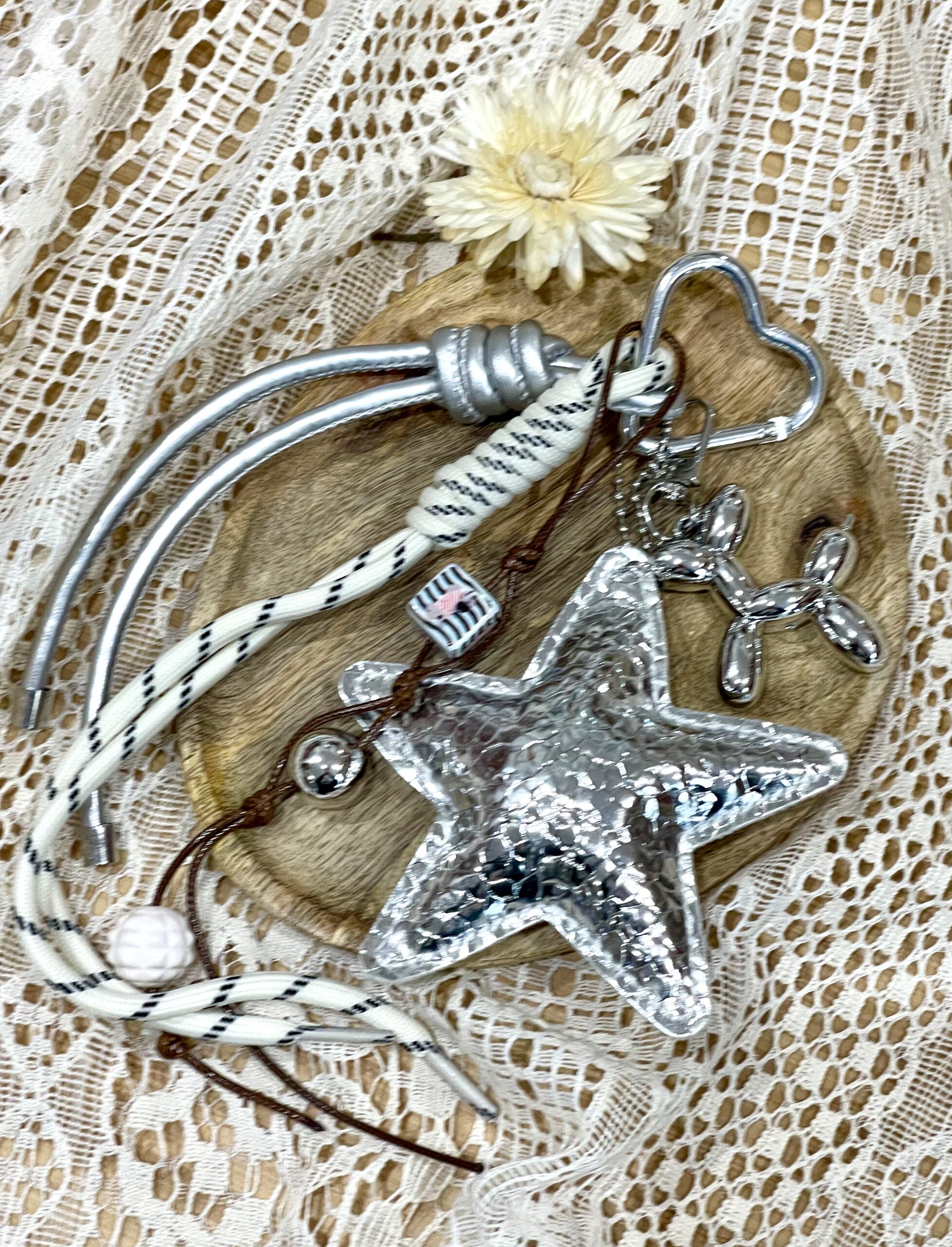 Bijoux de sac argenté