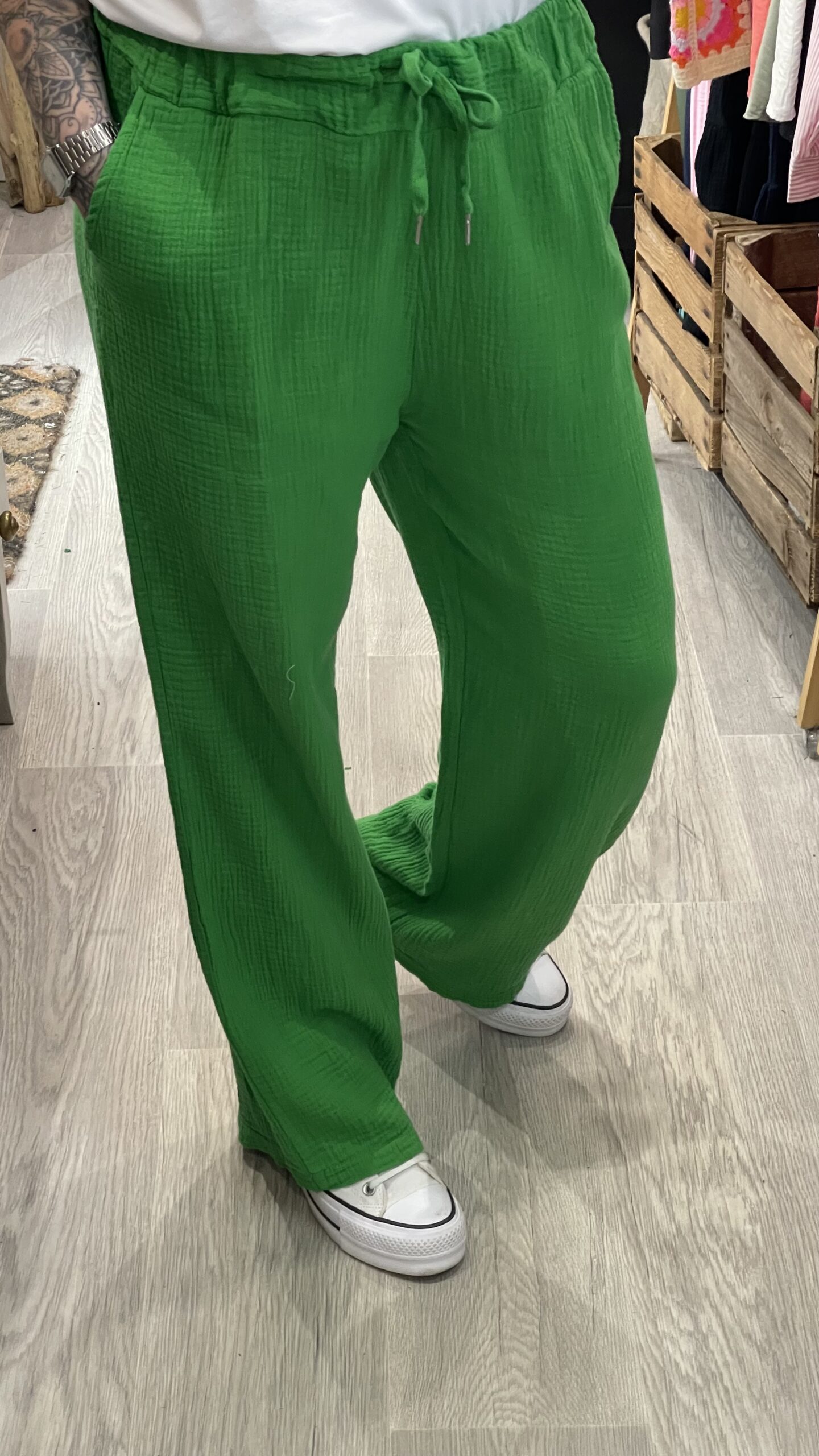 Pantalon Camillo vert – Image 3