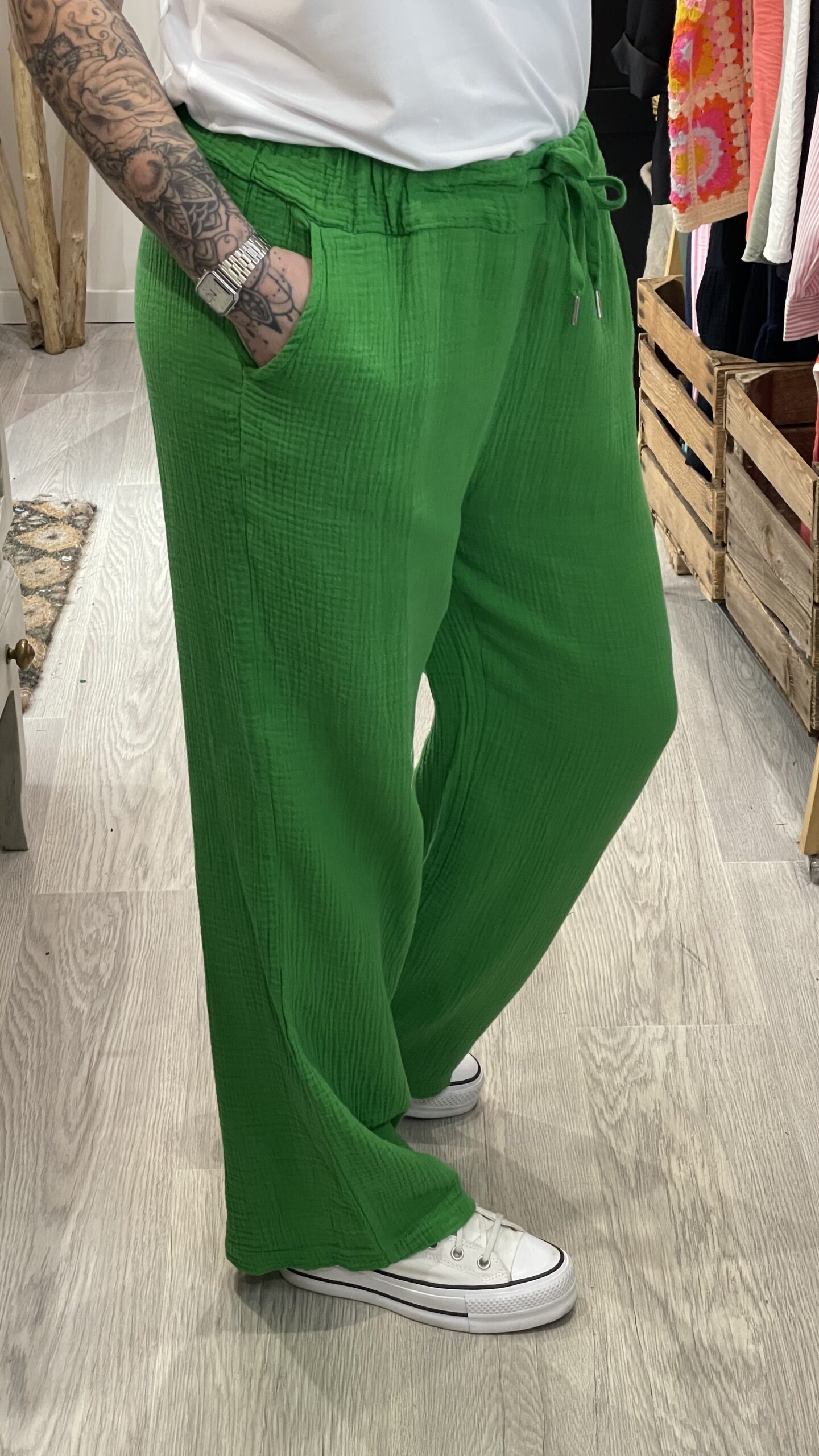 Pantalon Camillo vert – Image 4