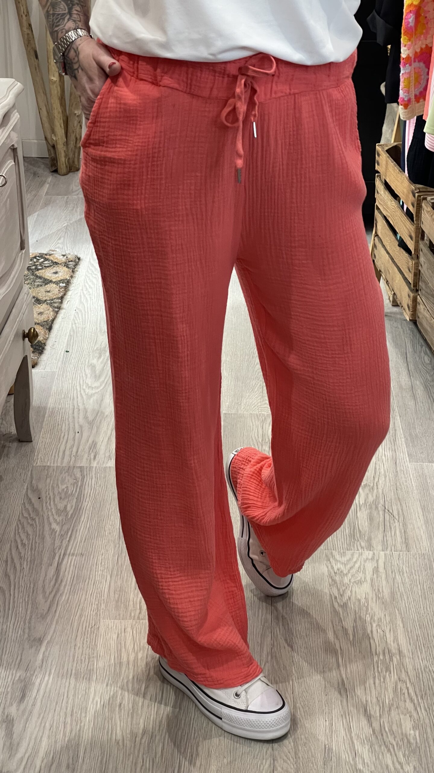 Pantalon Camillo corail – Image 3