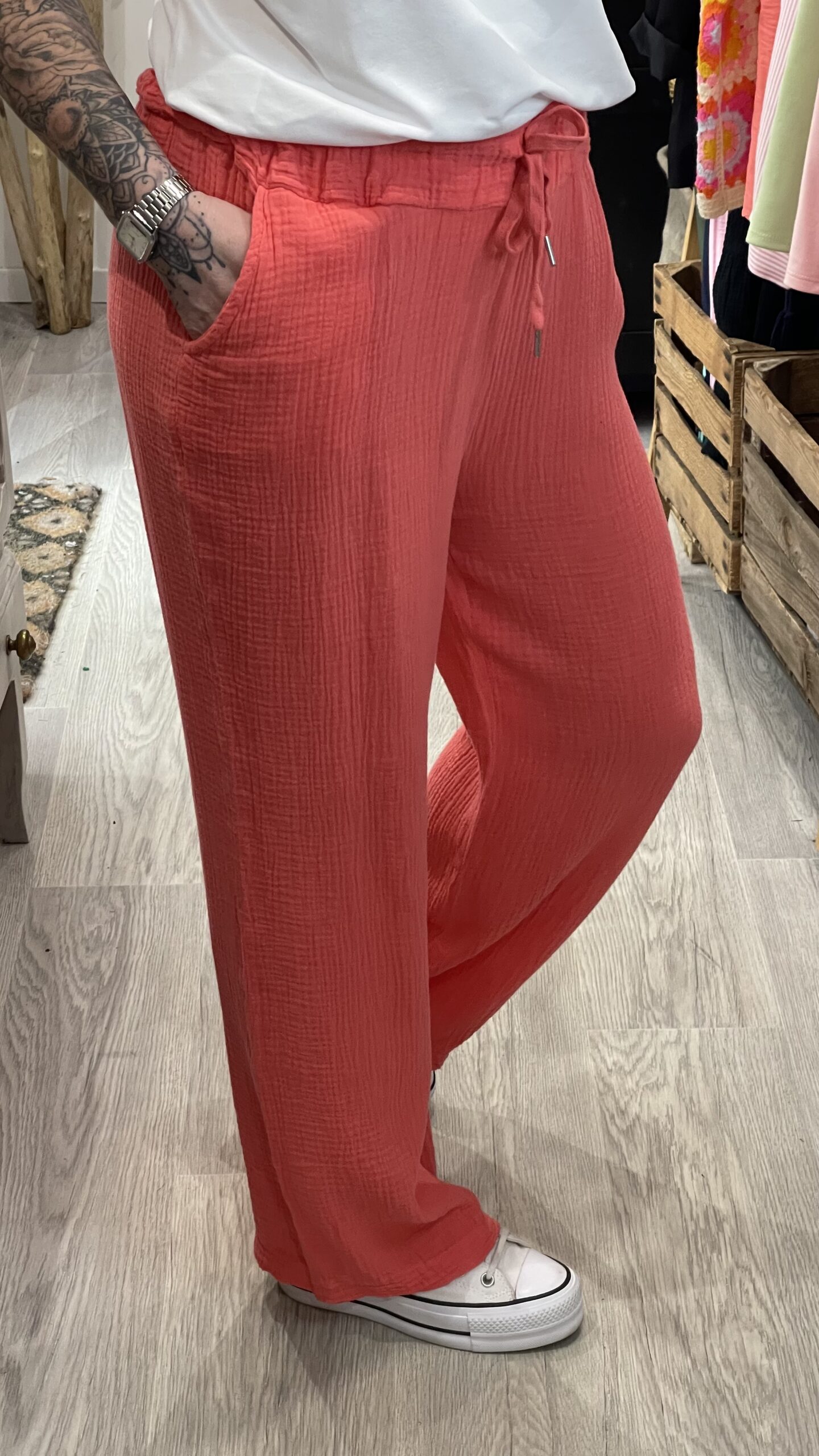 Pantalon Camillo corail – Image 4