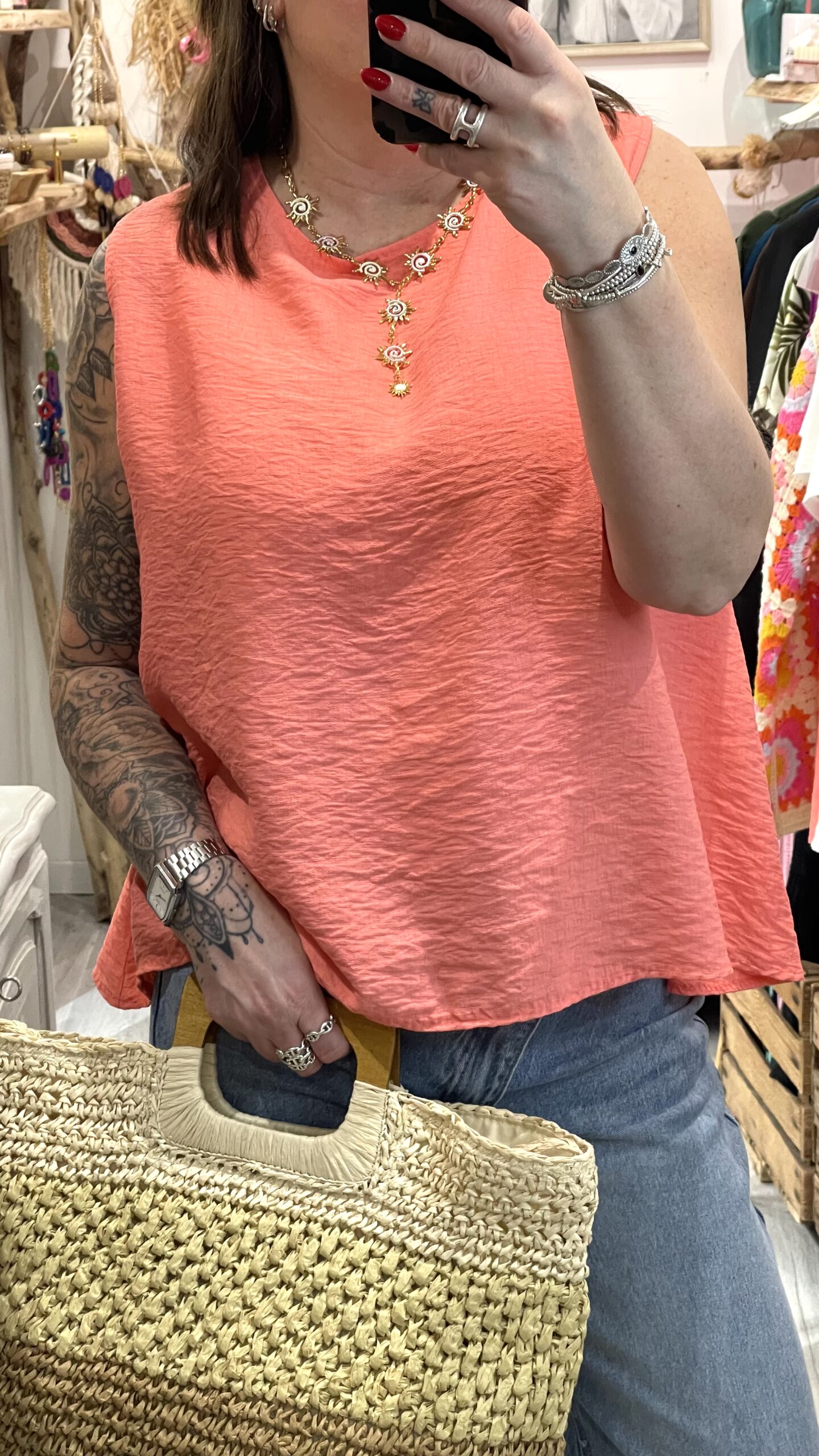 Blouse Alima corail – Image 3