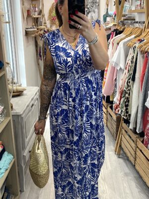 Robe longue Yness bleu électrique