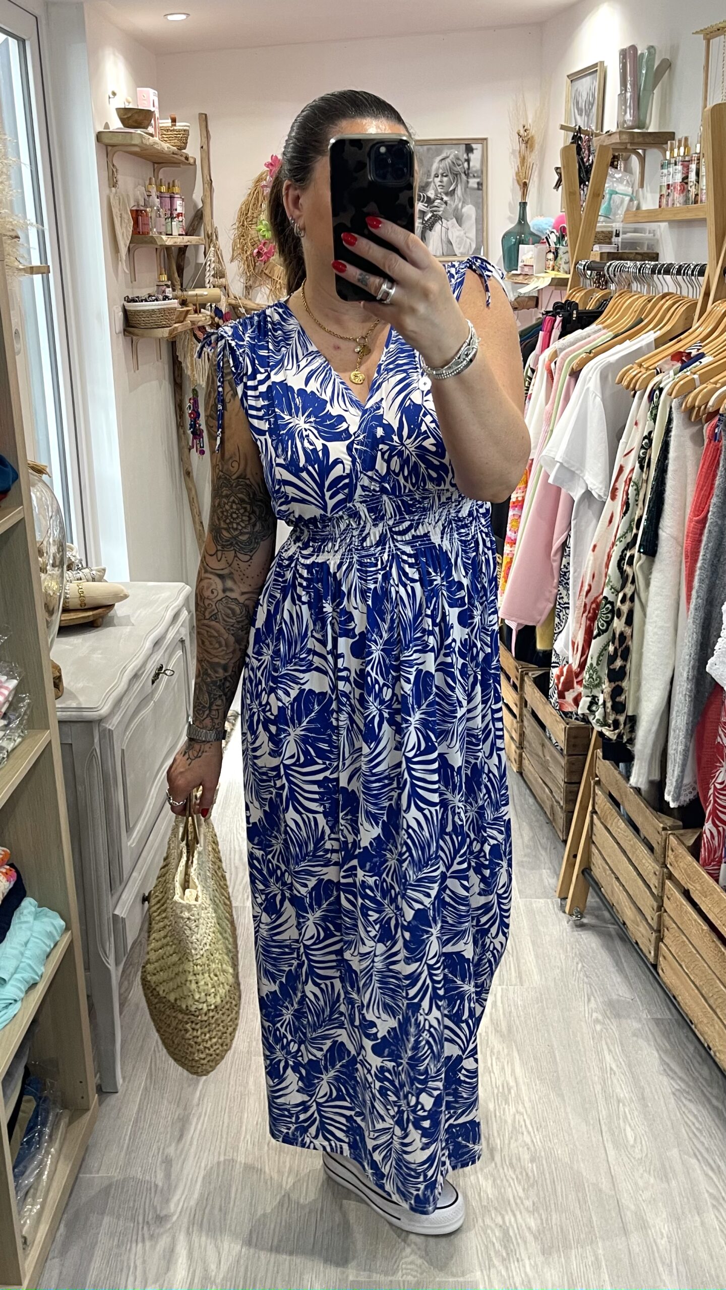 Robe longue Yness bleu électrique