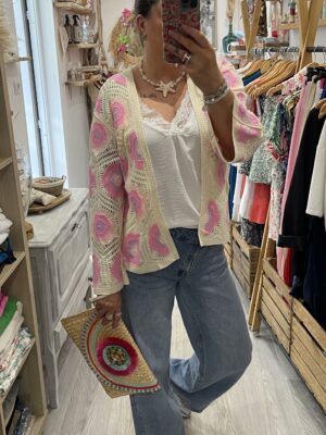 Cardigan Ambre rose