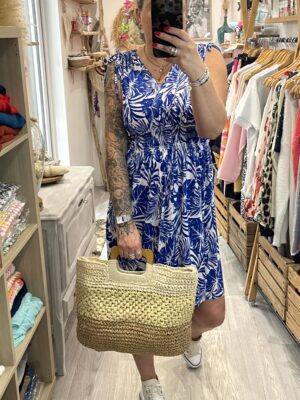 Robe courte Yness bleu électrique