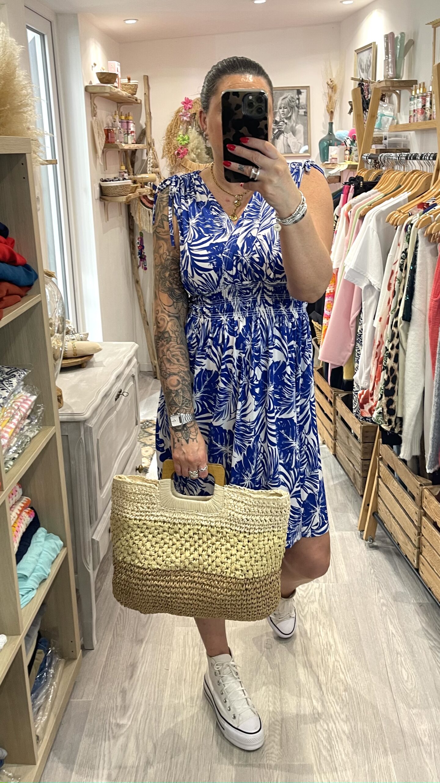 Robe courte Yness bleu électrique