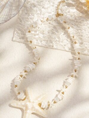 Collier étoile de mer écru