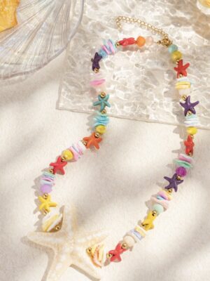 Collier étoile de mer multicolore