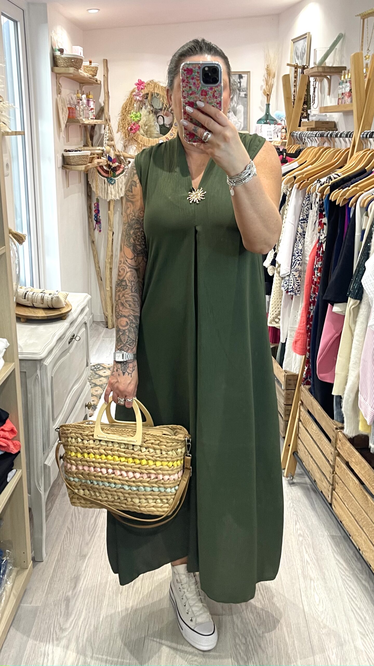 Robe Claire kaki – Image 2