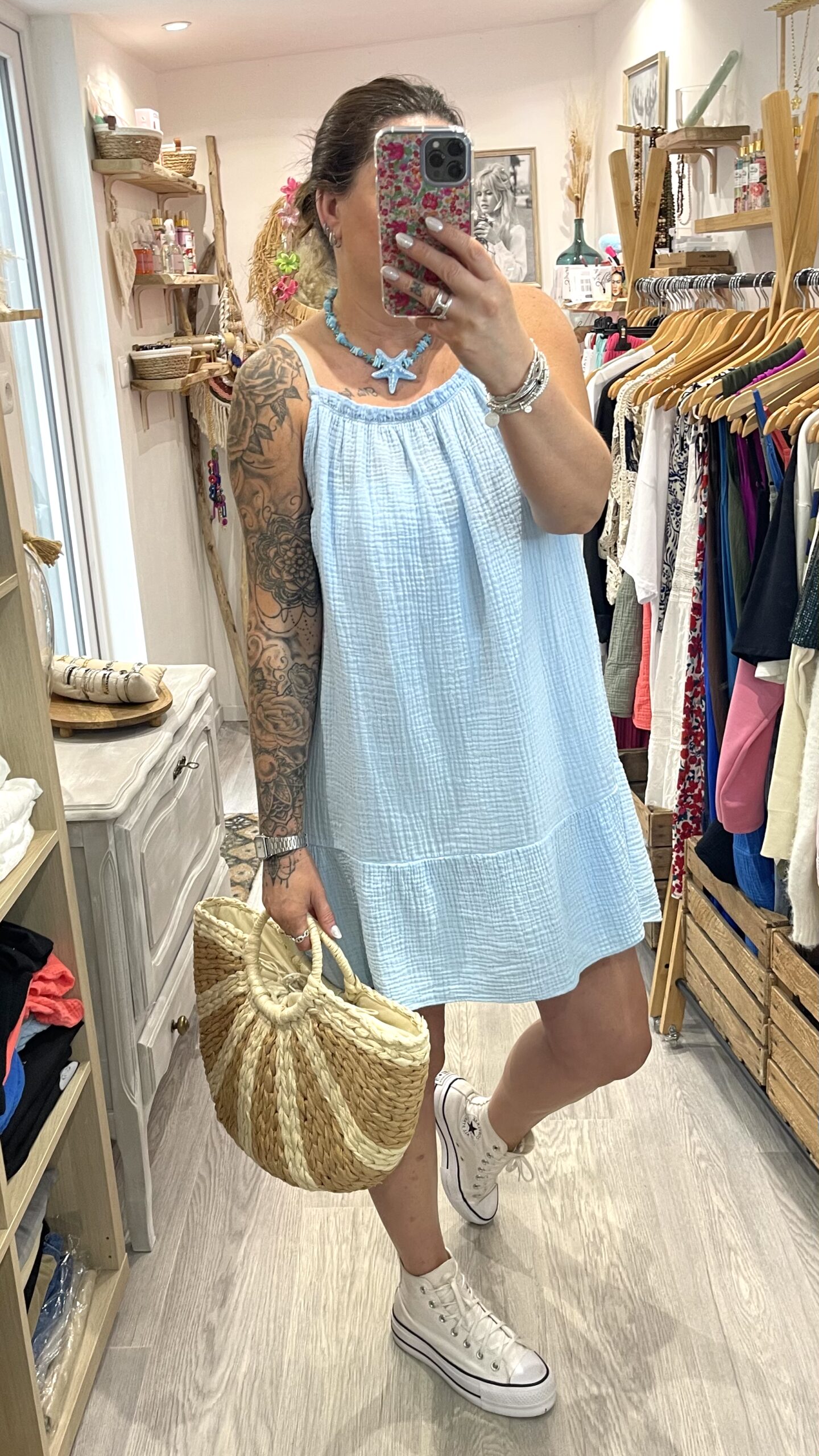 Robe Maria bleu ciel