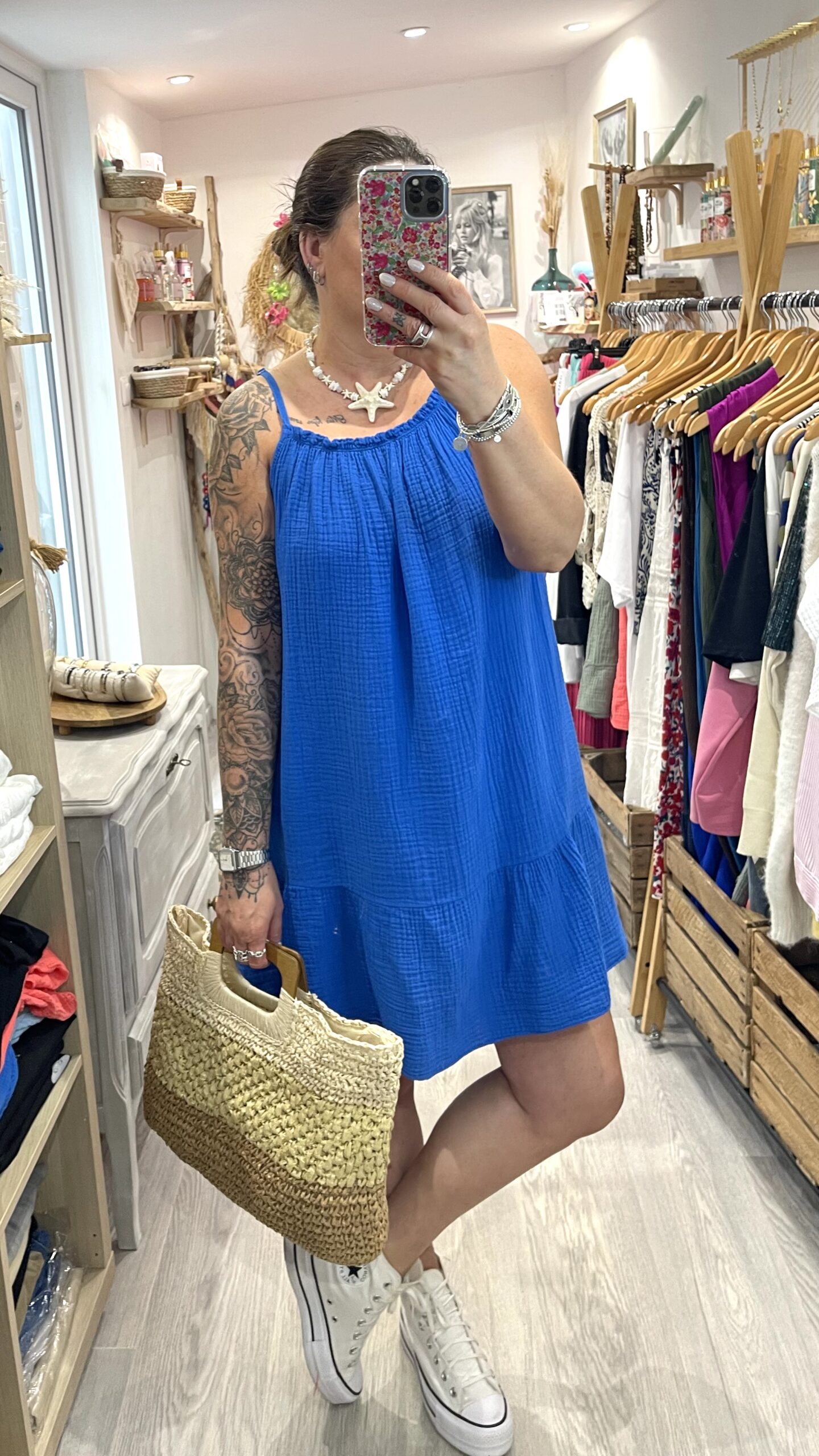 Robe Maria bleu électrique – Image 3