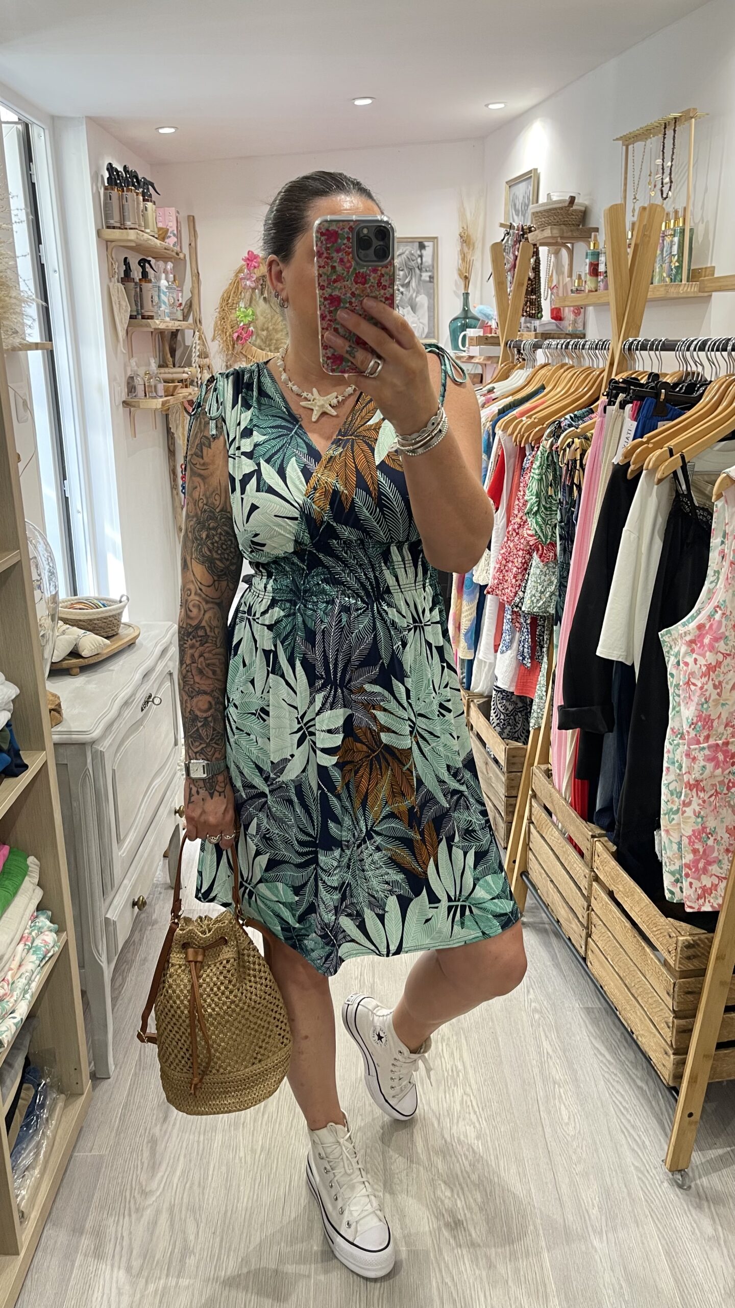 Robe courte Louisa verte – Image 2