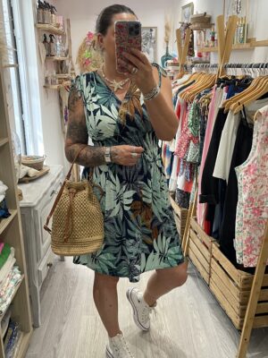 Robe courte Louisa verte