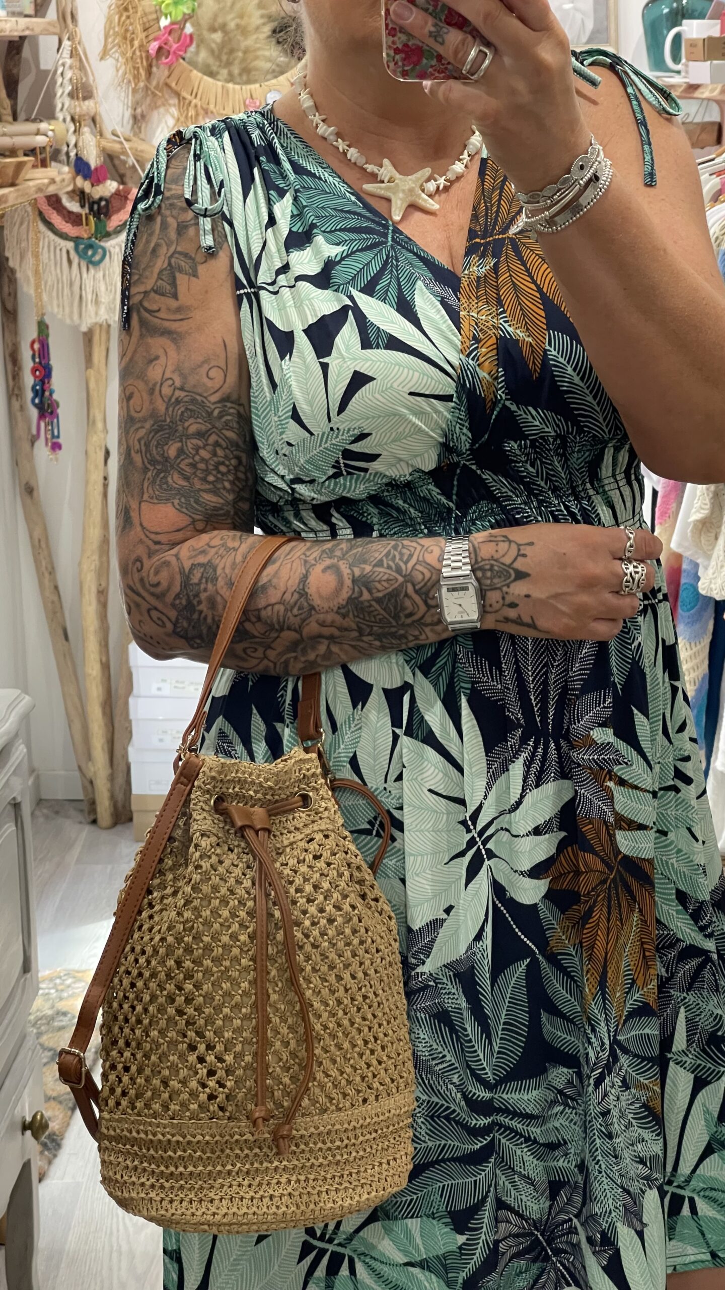 Robe courte Louisa verte – Image 3