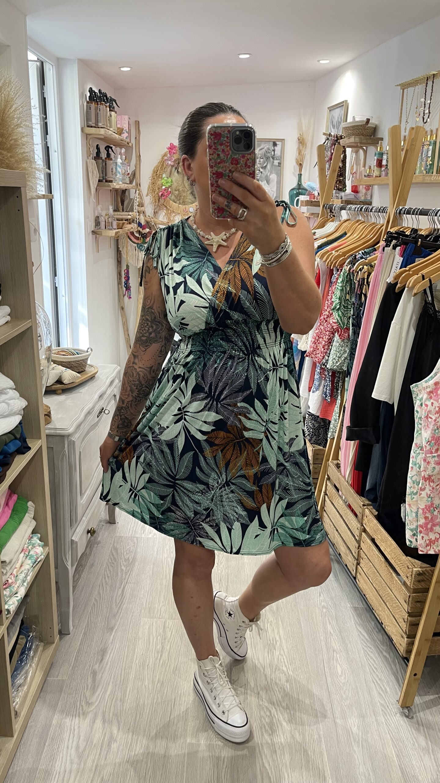 Robe courte Louisa verte – Image 4