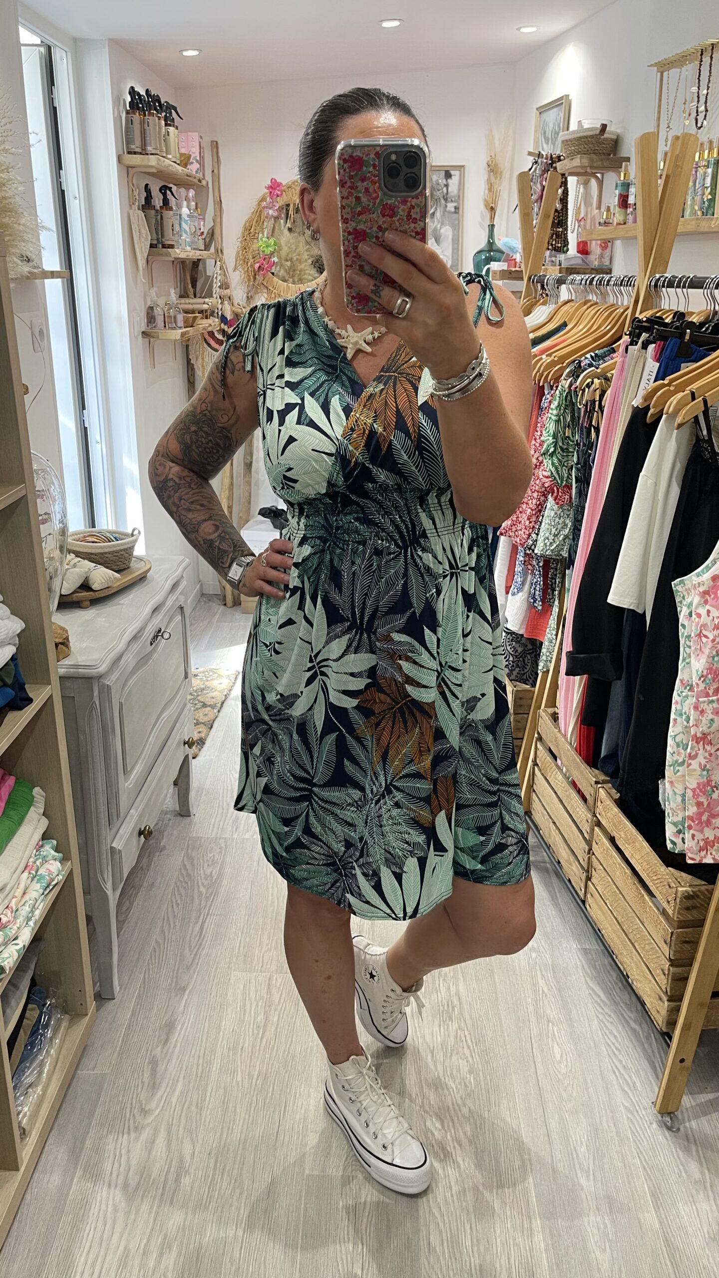 Robe courte Louisa verte – Image 5