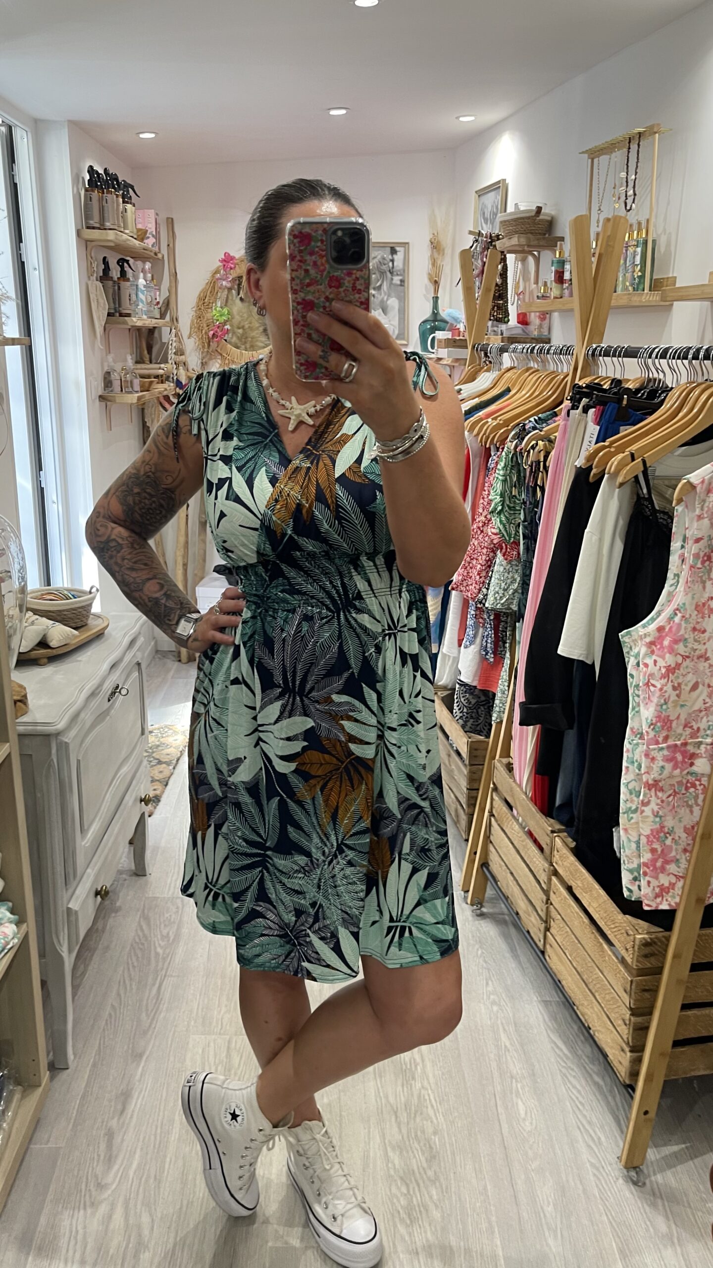 Robe courte Louisa verte – Image 7