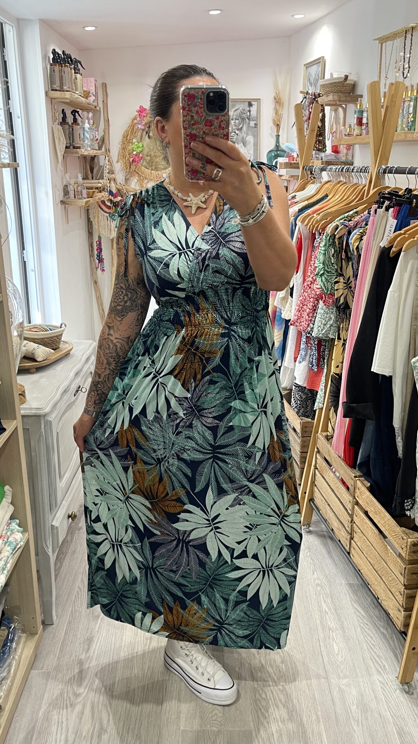 Robe longue Louisa verte – Image 4