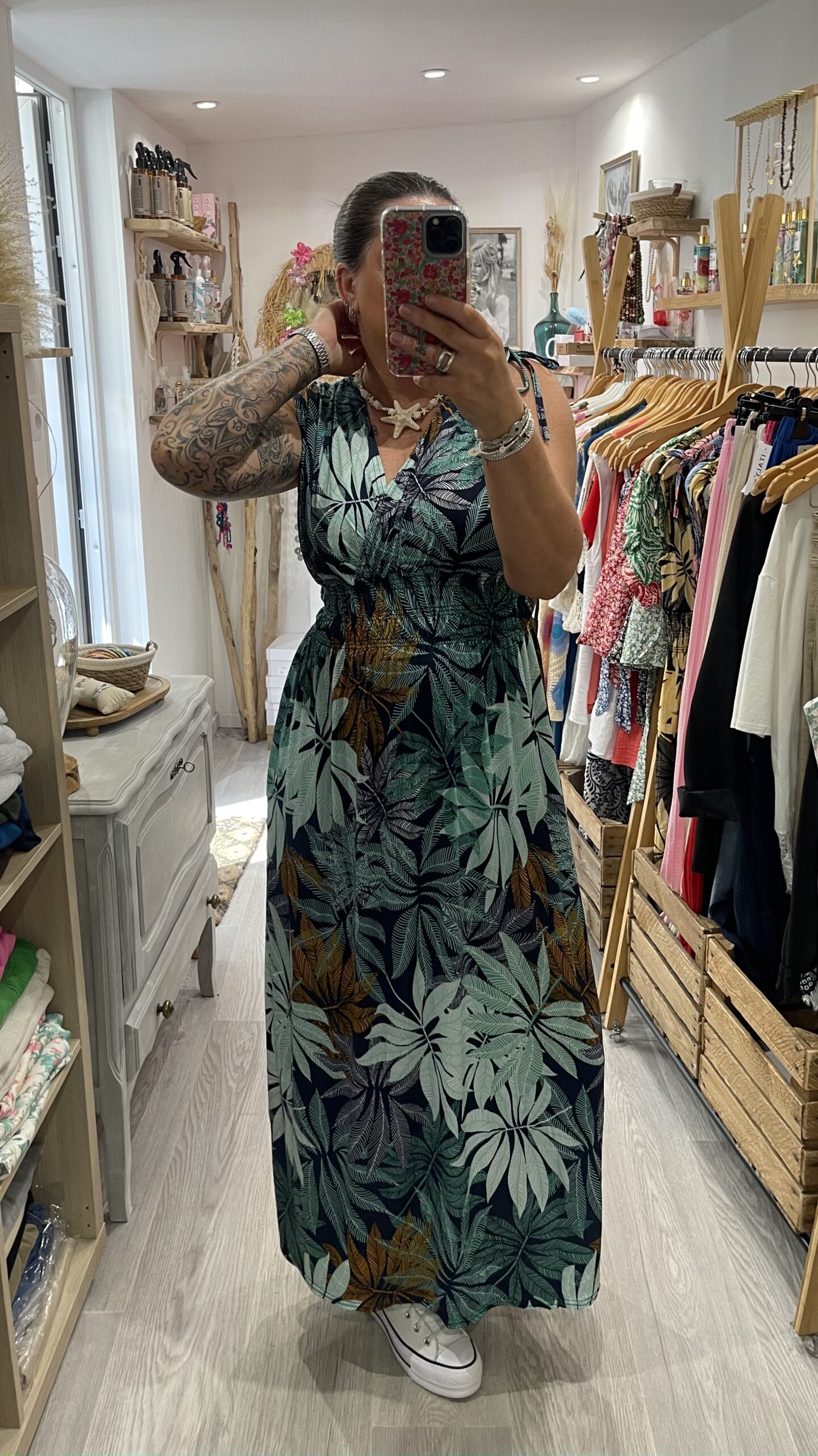 Robe longue Louisa verte – Image 5