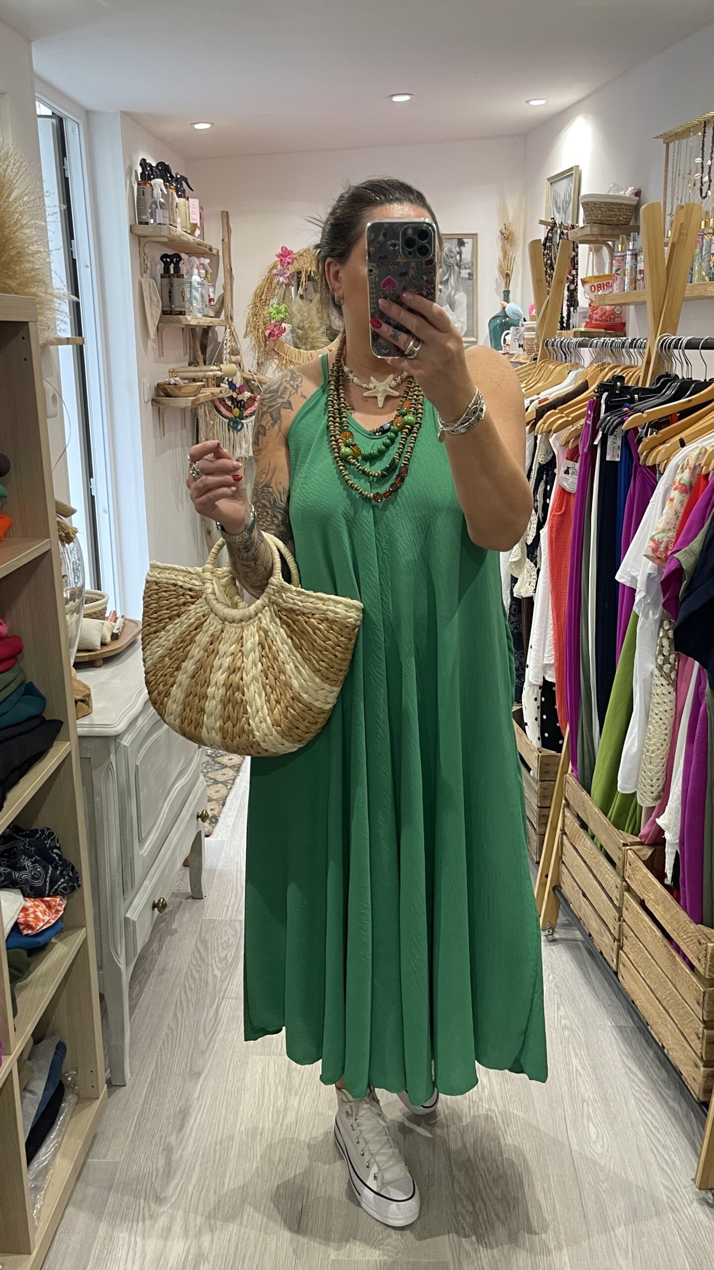 Robe Camille vert émeraude – Image 3