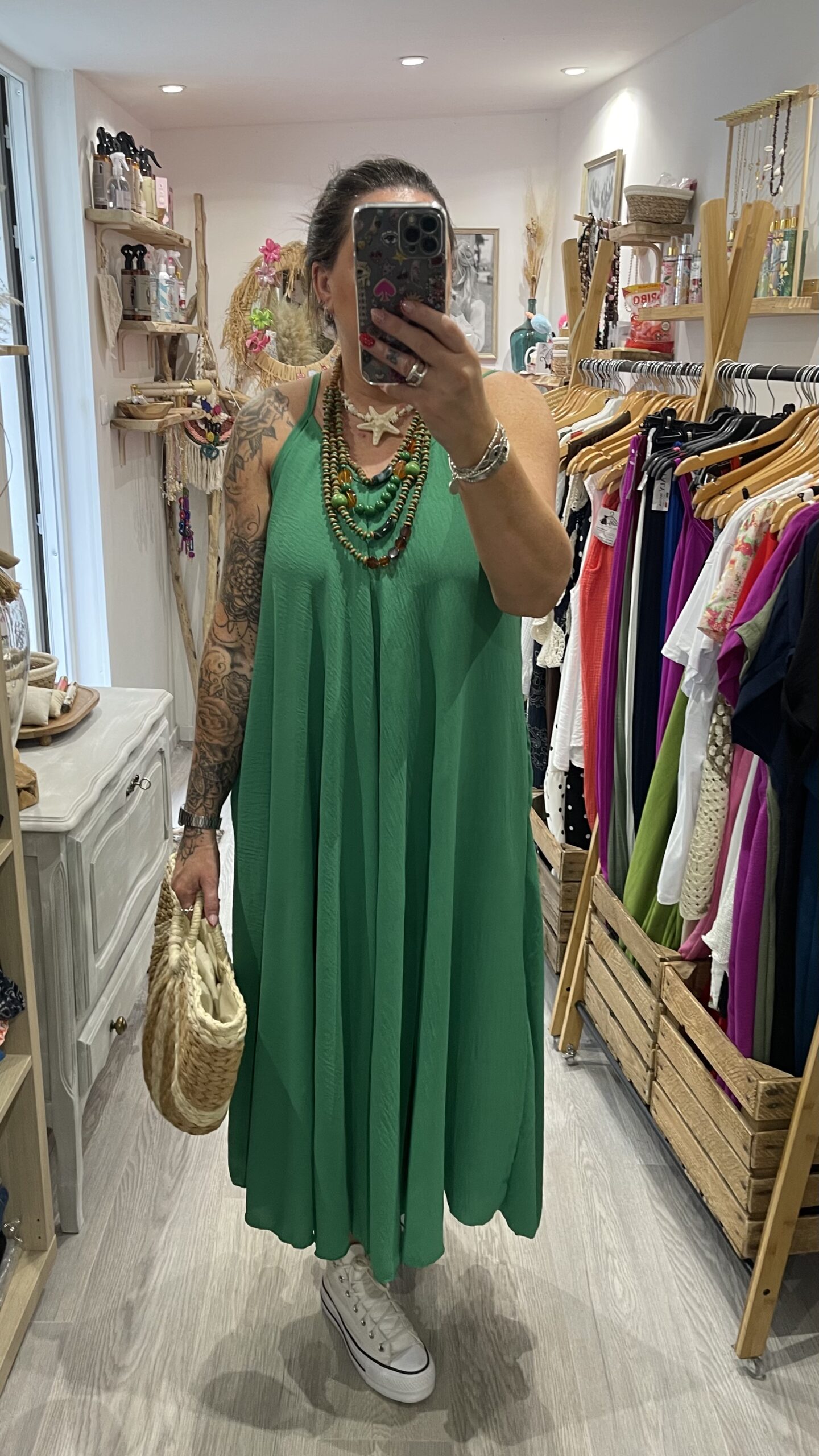 Robe Camille vert émeraude