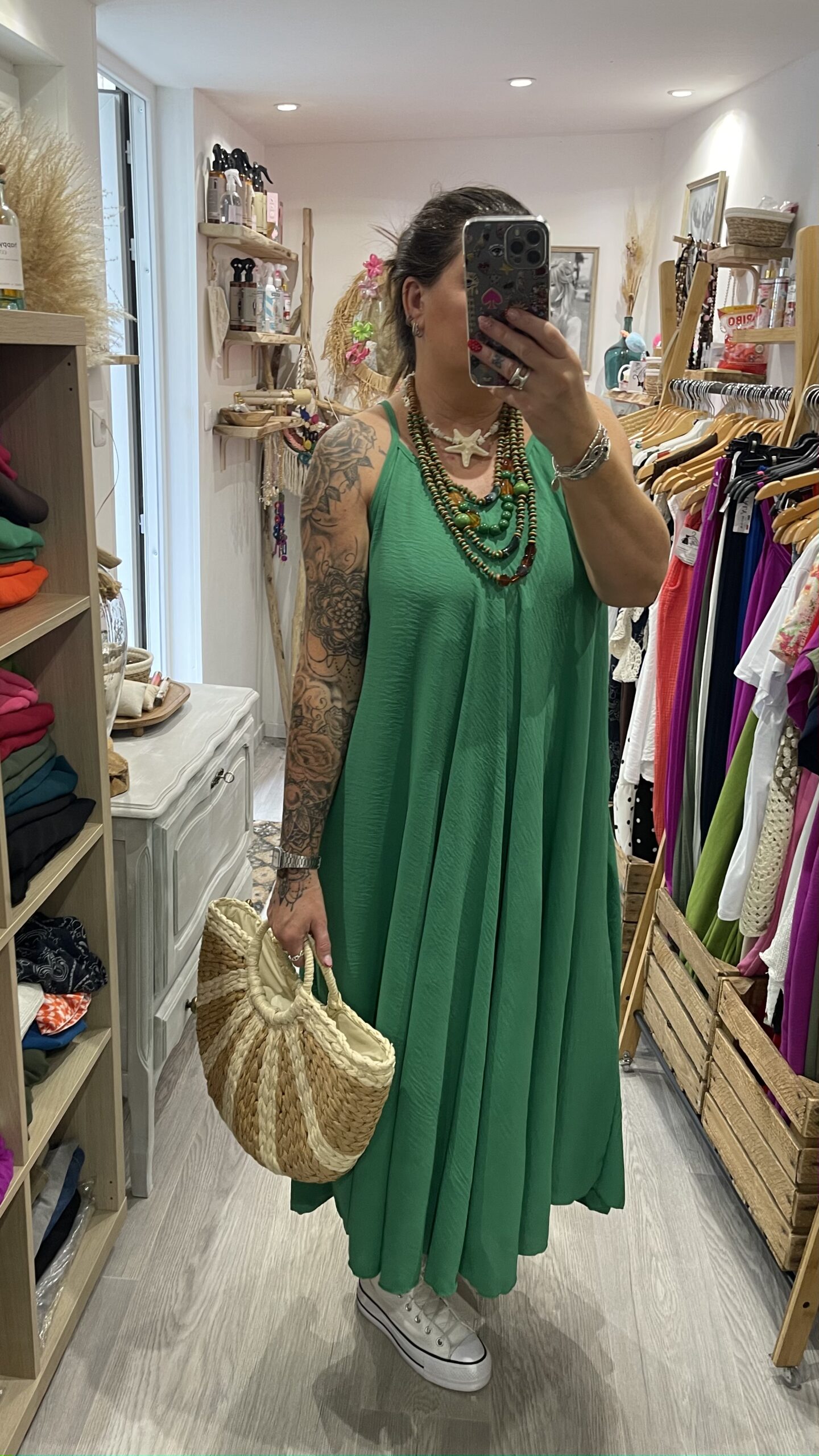 Robe Camille vert émeraude – Image 2