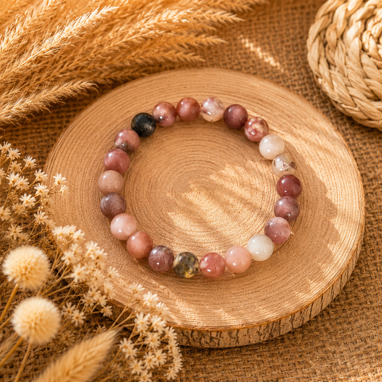 Bracelet en rhodochrosite