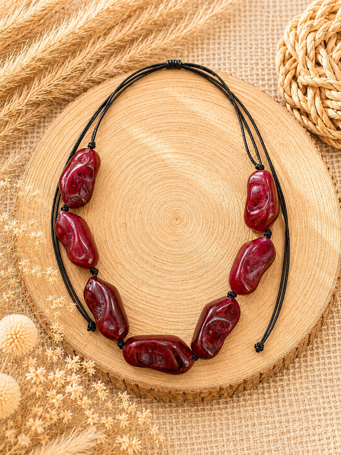 Collier Muse bordeaux
