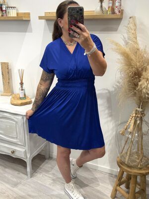 Robe Élisa coute bleu roi