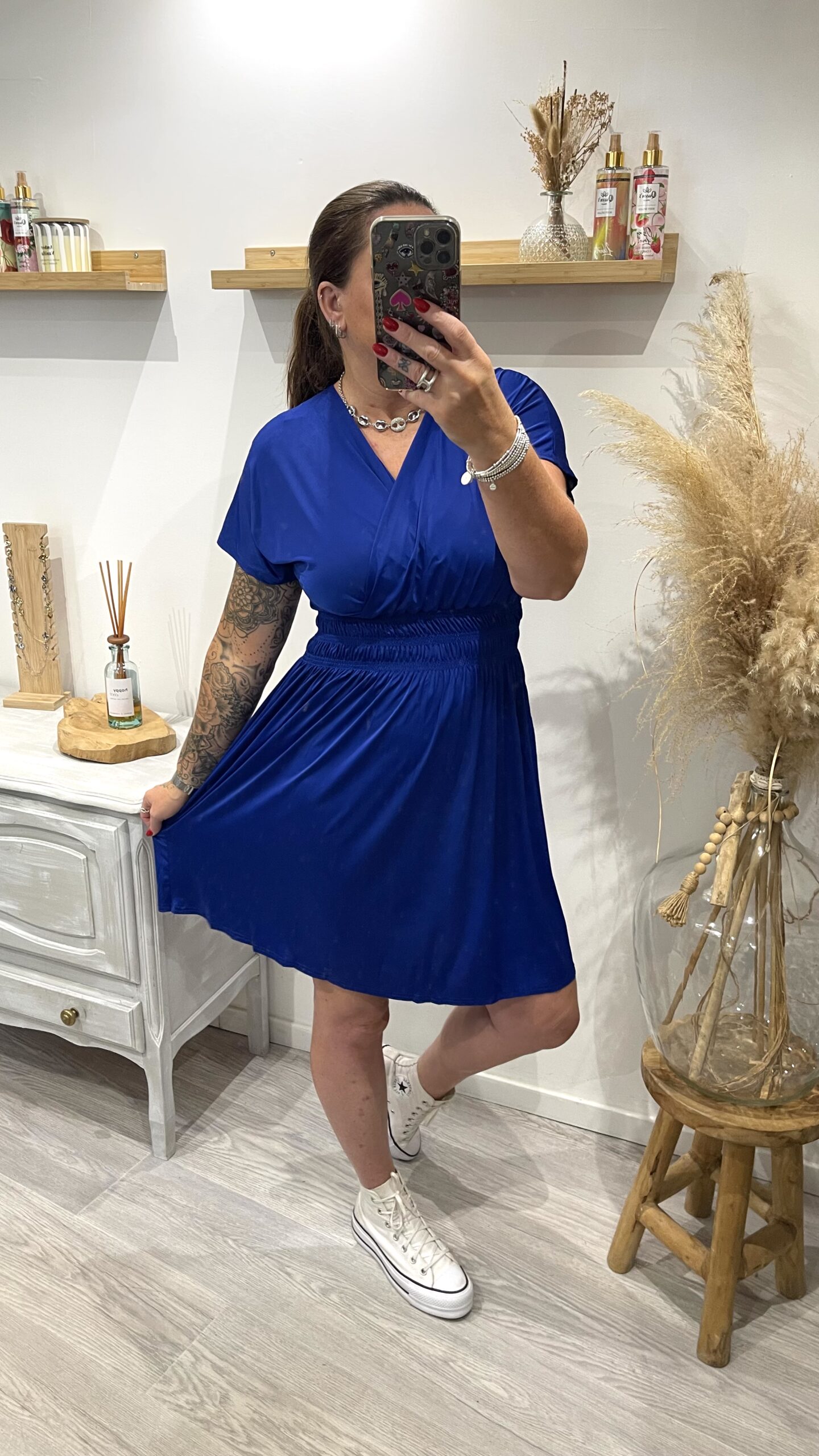 Robe Élisa coute bleu roi