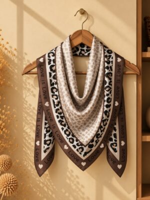 Foulard love marron