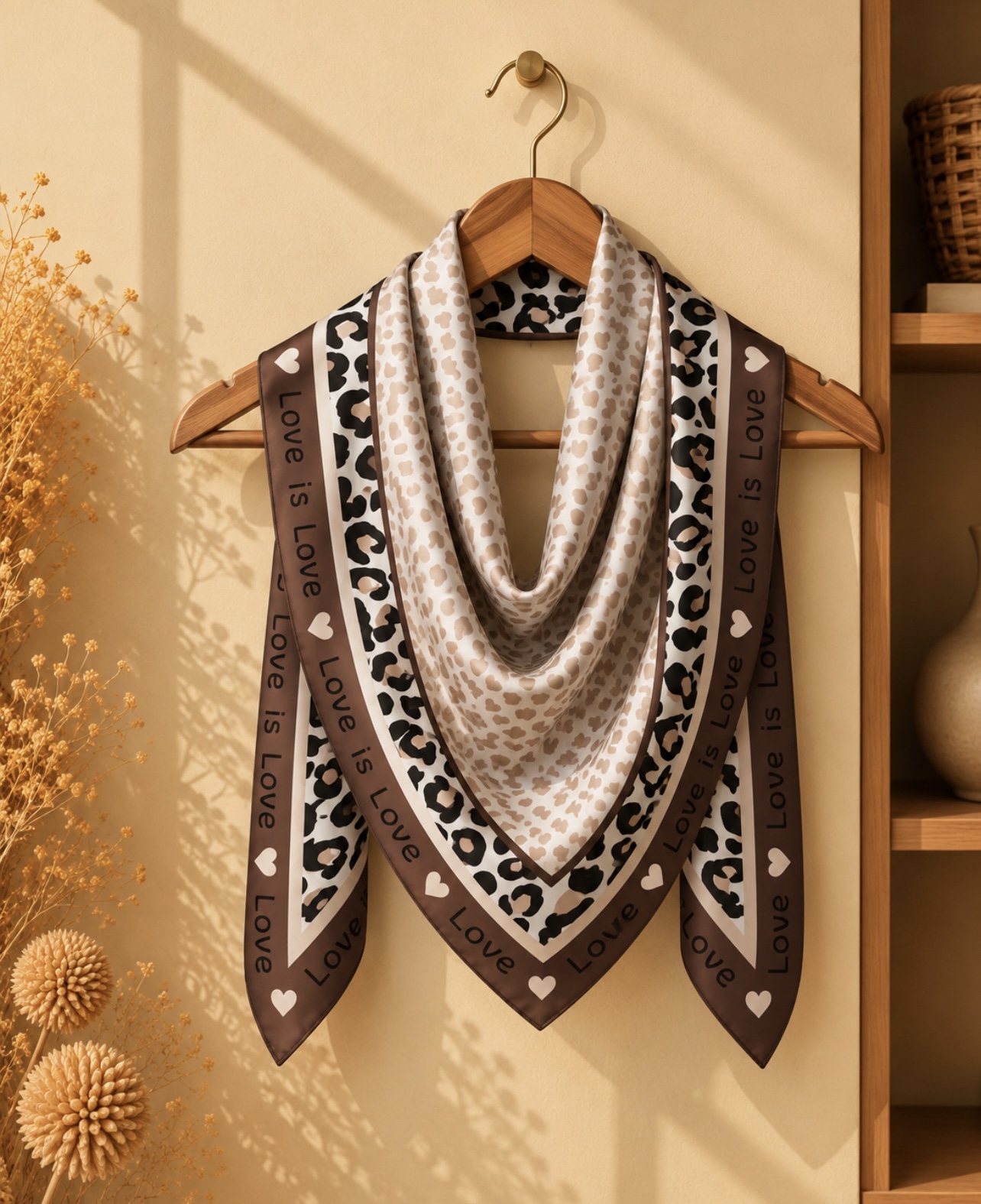 Foulard love marron